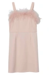 Speechless Kids' Big Girls Feather-trim A-line Dress In Blush Jm