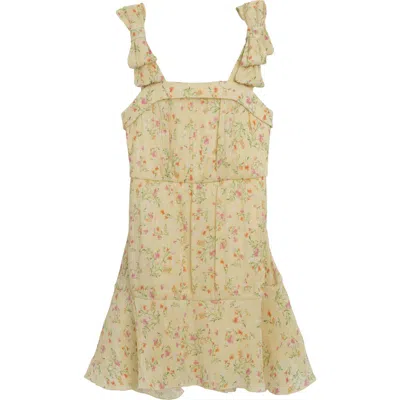 Speechless Kids' Floral Bow Strap Dress In Neutral