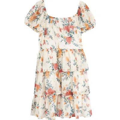 Speechless Kids' Floral Tiered Dress In Multi