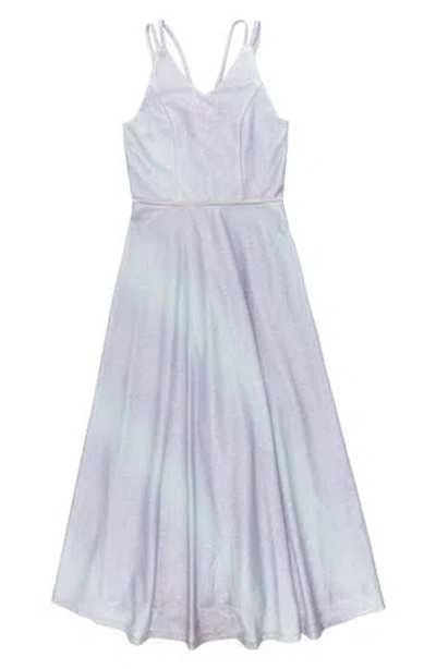 Speechless Kids' Metallic Ombré Party Dress In White