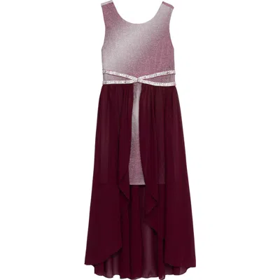 Speechless Kids' Ombré Walk Thru Party Dress In Burgundy