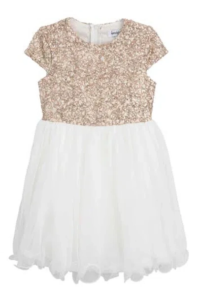 Speechless Kids' Sequin Lace & Tulle Fit & Flare Dress In Brown