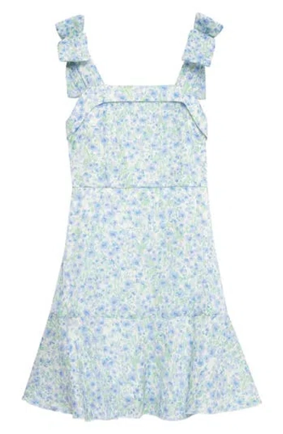 Speechless Kids' Shimmer Floral Bow Strap Dress In Multi