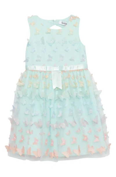 Speechless Kids' Sleeveless 3d Butterfly Dress In Mint/ Coral J