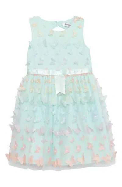 Speechless Kids' Sleeveless 3d Butterfly Dress In Mint/coral J