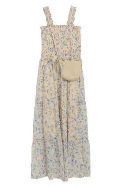 Speechless Kids' Smocked Maxi Dress & Purse Set In Yellow