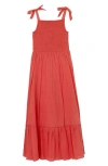 Speechless Kids' Smocked Maxi Sundress In Coral