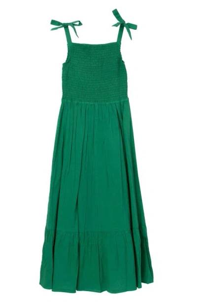 Speechless Kids' Big Girls Fit & Flare Smocked Cotton Maxi Dress In Kelly Green