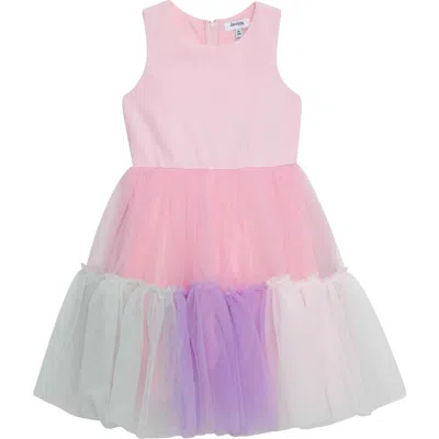 Speechless Kids' Tiered Tulle Dress In Pink/ivory