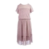 Speechless Little Girls Short Sleeve Flutter A-line Dress In Brown