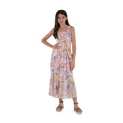 Speechless Kids' Little Girls Sleeveless Floral Maxi Dress In Multi