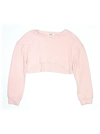 Pre-owned Speechless Kids' Long Sleeve Top Pink Boatneck Tops
