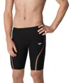 Speedo Fastskin Lzr Pure Intent High-waisted Jammer Backstroke Edition Shorts In Black/rose Gold In Black