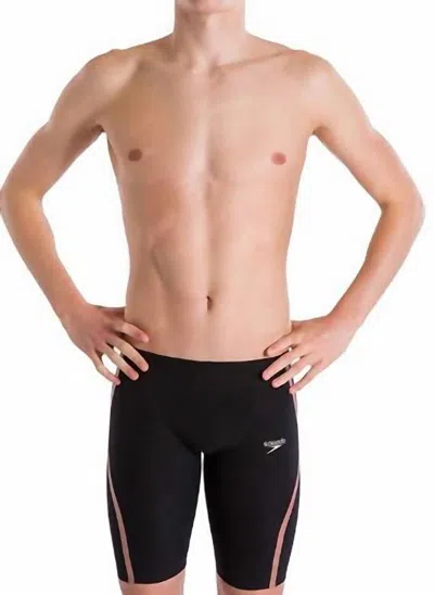 SPEEDO FASTSKIN LZR PURE INTENT JAMMER SWIMMING SHORT IN BLACK/ROSE GOLD