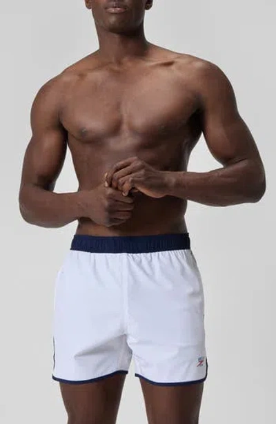 Speedo ® Logo Volley 16-inch Swim Trunks In White