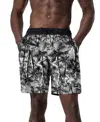 Speedo Men's Hawaiian Sky Bondi Basin Palm Print Drawstring 9" Boardshorts In Black
