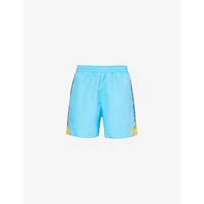 Speedo Mens Picton Blue Logo-embroidered Relaxed-fit Recycled-polyester Swim Shorts