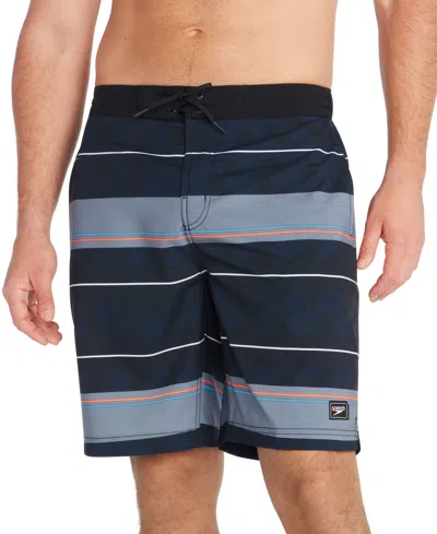 Speedo Men's Printed Bondi Basin 9" Boardshorts In Rock Grey