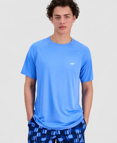 Speedo Men's Quick-dry Upf 50+ Rash Guard In Blue