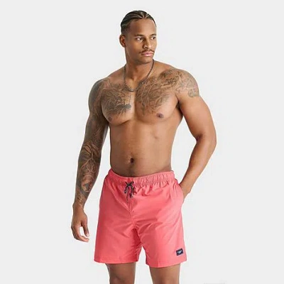 Speedo Men's Redondo Edge Solid Volley Swim Shorts In Pink