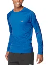 Speedo Men's Turbodri Upf 50+ Logo Graphic Swim T-shirt In Blue