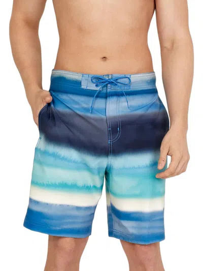 Speedo Mens Ombre Recycled Polyester Swim Trunks In Blue