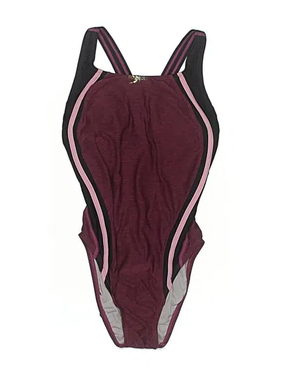 Pre-owned Speedo One Piece Swimsuit In Burgundy