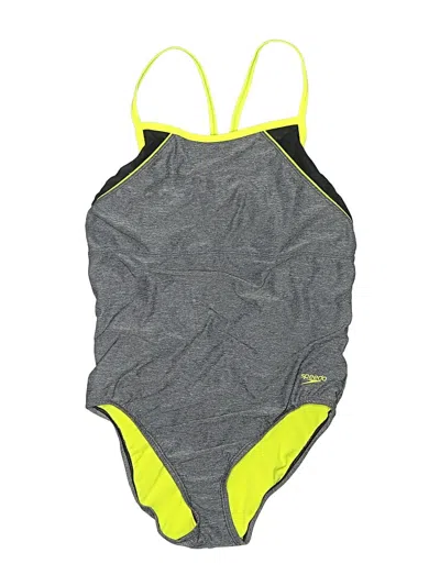 Pre-owned Speedo One Piece Swimsuit In Gray