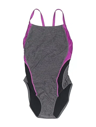 Pre-owned Speedo One Piece Swimsuit In Gray