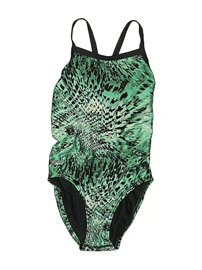 Pre-owned Speedo One Piece Swimsuit In Green