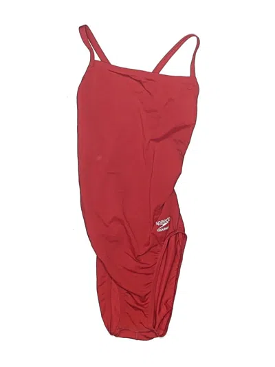 Pre-owned Speedo One Piece Swimsuit In Red