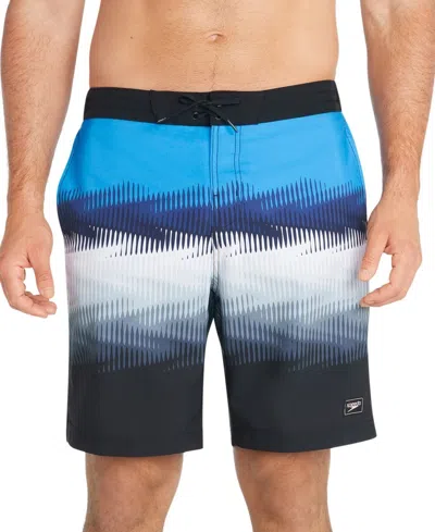 Speedo Printed Bondi Basin Boardshorts Men's Multicolor 9" Swimwear Fts957 In Blue