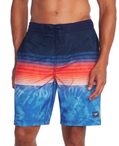 Speedo Printed Bondi Basin Boardshorts Men's Peacoat 9" Swimwear Fts737 In Multi