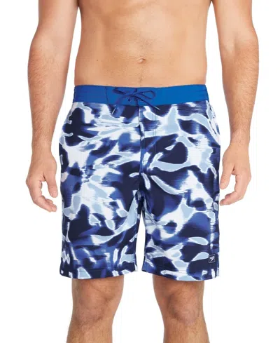 Speedo Printed Bondi Basin Boardshorts Mens Blue 9" Inseam Swimwear Fts934