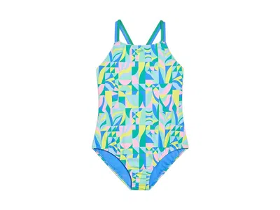 Speedo Swimsuit One-piece Thin Straps (big Kid) Girl's Swimsuits One Piece Marine Green: 10 Big Kid In Blue