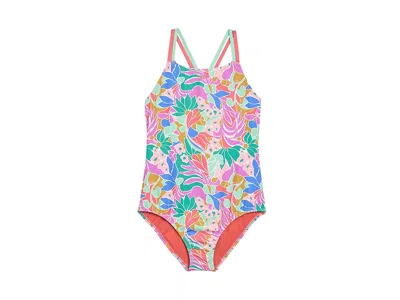 Speedo Swimsuit One-piece Thin Straps (big Kid) Girl's Swimsuits One Piece Pink Lemonade: 12 Big Kid In Multi