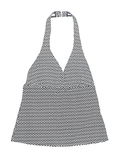 Pre-owned Speedo Swimsuit Top Black Chevron/herringbone Pattern Swimwear