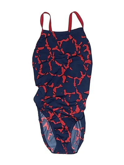 Pre-owned Speedo Swimsuit Top Blue Graphic Pattern Swimwear