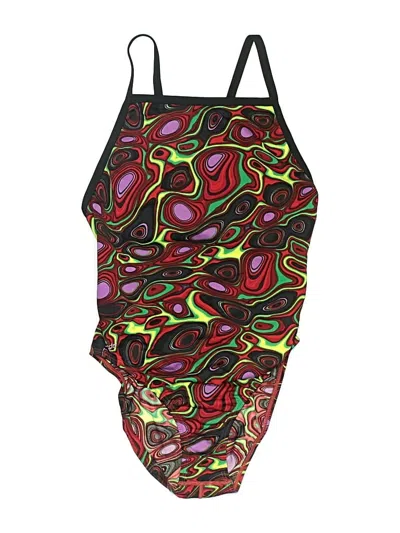 Pre-owned Speedo Swimsuit Top Burgundy Paisley Pattern Swimwear