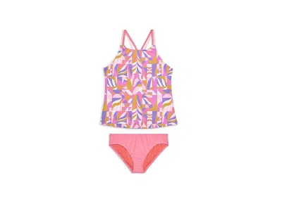 Speedo Swimsuit Two-piece Tankini Thin Straps (big Kid) Girl's Swimwear Sets Pink Lemonade: 12 Big Kids