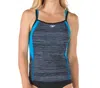Speedo Textured Double Strap Tankini Top In Black Space Dye In Blue