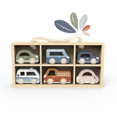 Speedy Monkey Kids'  Car Display Case W/ 6 Vehicles In Multi