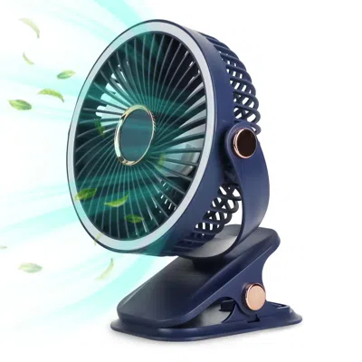 Speedzx Portable Quiet Clip On Fan With 5 Speeds 3 Brightness 720° Fully Adjustable Angle Type-c Rechargeabl