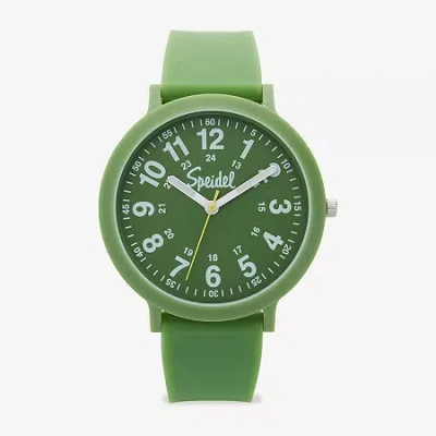 Speidel Color Pop Unisex Adult Green Strap Watch 60910022 In Orange