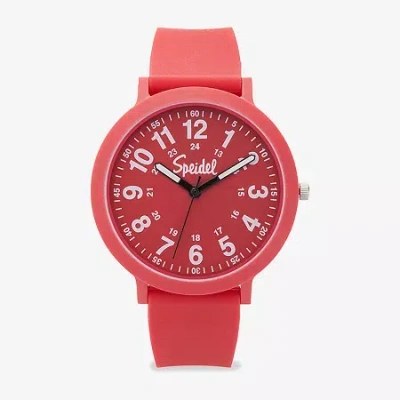 Speidel Color Pop Unisex Adult Red Strap Watch 60910015 In Pink