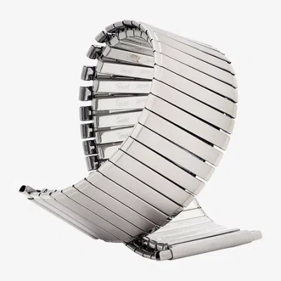 Speidel Unisex Adult Silver Tone Stainless Steel Watch Band 143002 In White