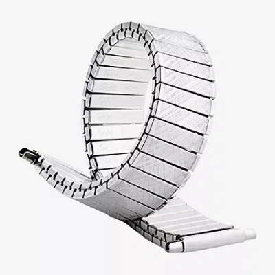 Speidel Unisex Adult Silver Tone Stainless Steel Watch Band 67202 In White