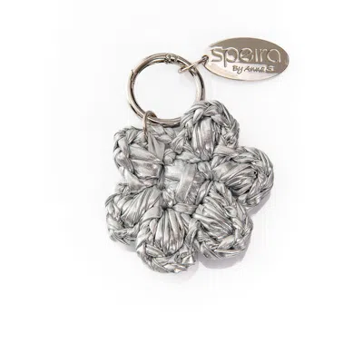 Speira Women's Bag Charm Flower Large Silver In Metallic