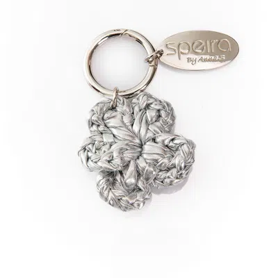 Speira Women's Bag Charm Flower Small Silver In Metallic