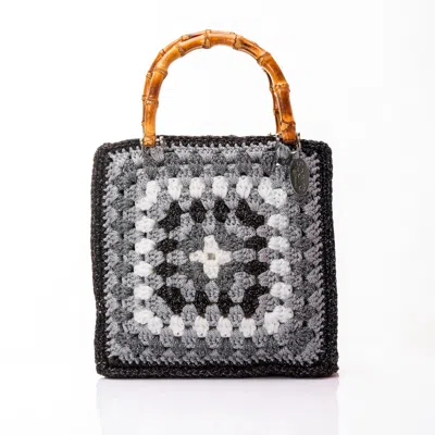 Speira Women's Black / Silver / White Granny's Square Tote Bag In Multi